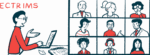 A presenter at ECTRIMS speaks to an audience joining in the conference virtually.