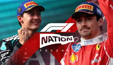 Ferrari's British driver Lewis Hamilton (front L) leads the pack at the start of the sprint race of