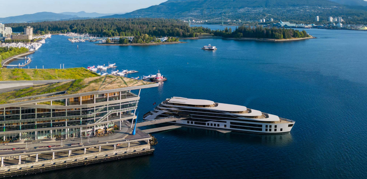 A floating 250-room hotel is being proposed for Vancouver's Coal Harbour area.