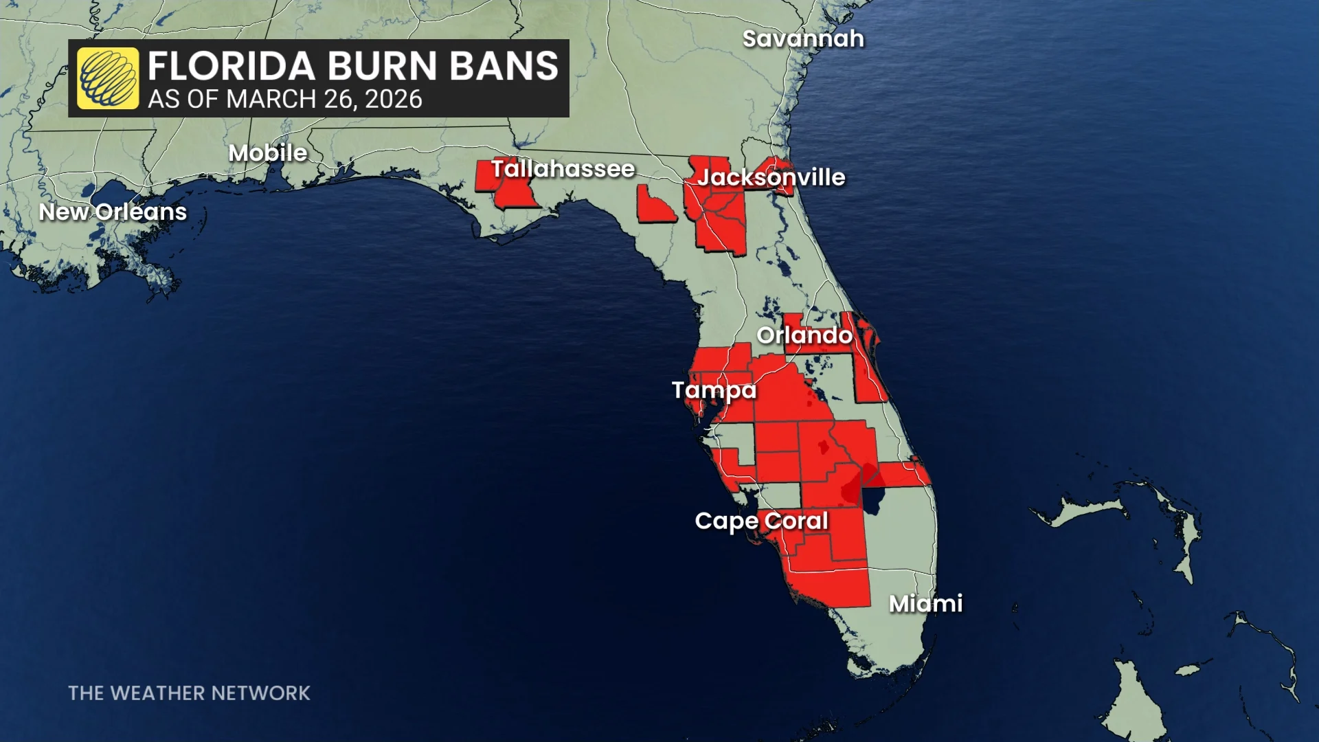 Florida Burn Bans March 26, 2026