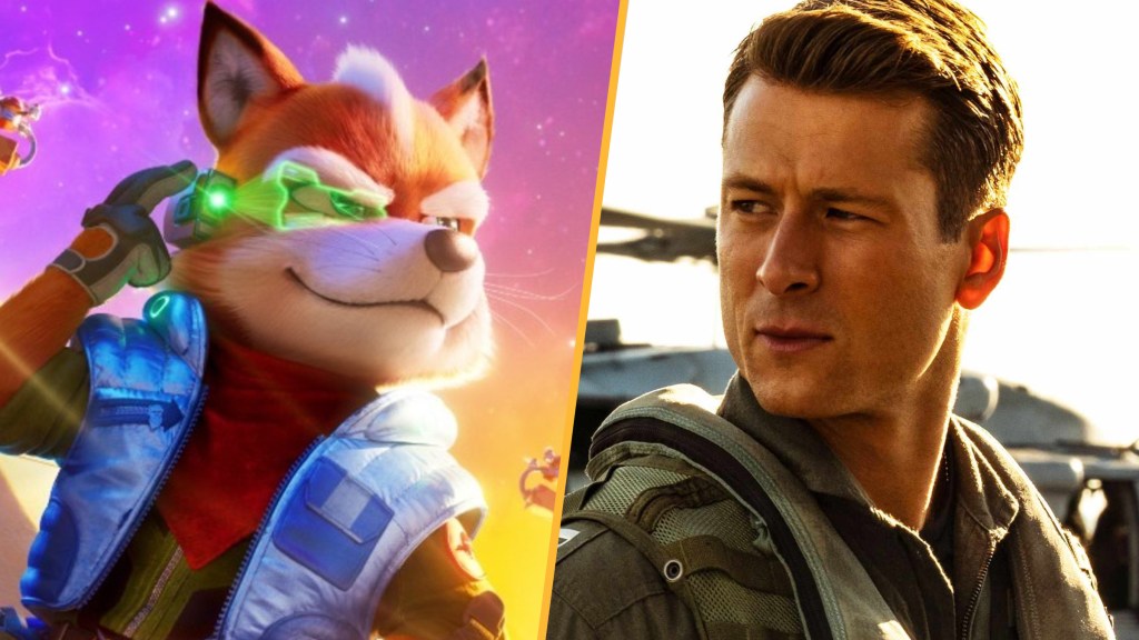 Fox McCloud in The Super Mario Galaxy Movie and Glen Powell in Top Gun Maverick