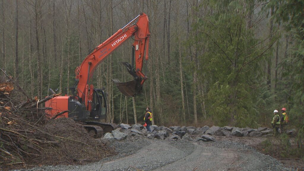 Flooding along the Chilliwack River on March 20, 2026.