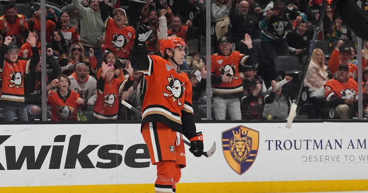 Cutter Gauthier scores a pair as Anaheim Ducks edge Calgary Flames in shootout