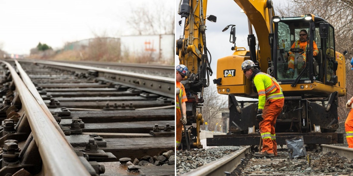 work on train tracks in mississauga and toronto.