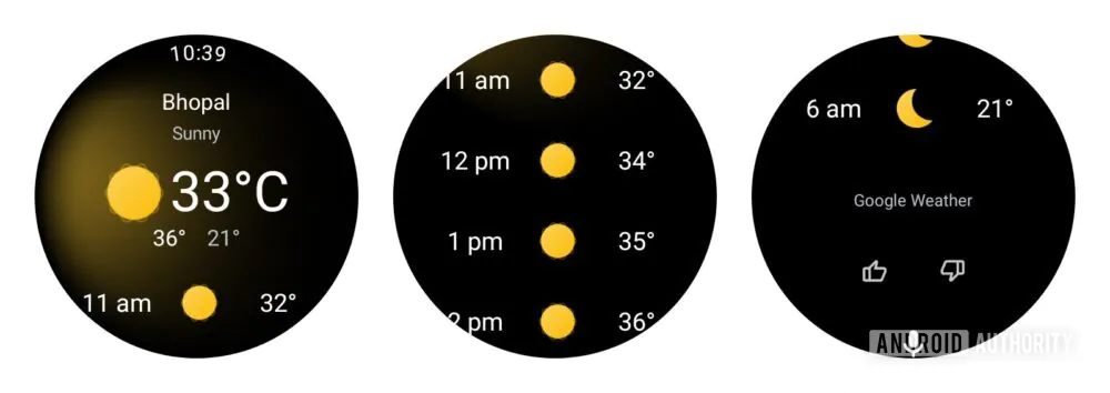 Wear OS old Gemini weather UI