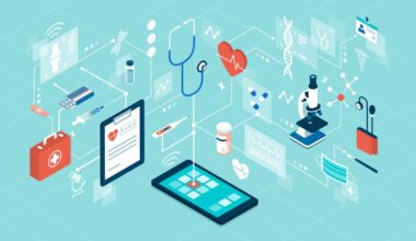 AWS, illustration of telemedicine and online healthcare services