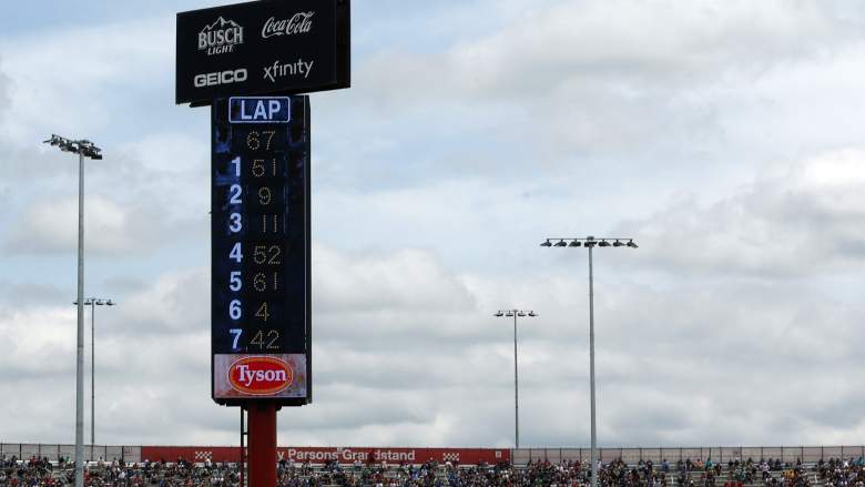 NASCAR race leaderboard showing running order during a Cup Series event
