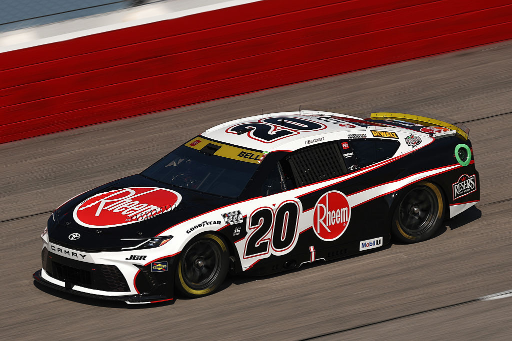 DARLINGTON, SOUTH CAROLINA - AUGUST 30: Christopher Bell, driver of the #20 Rheem Toyota, drives during practice for the NASCAR Cup Series Cook Out Southern 500 at Darlington Raceway on August 30, 2025 in Darlington, South Carolina.
