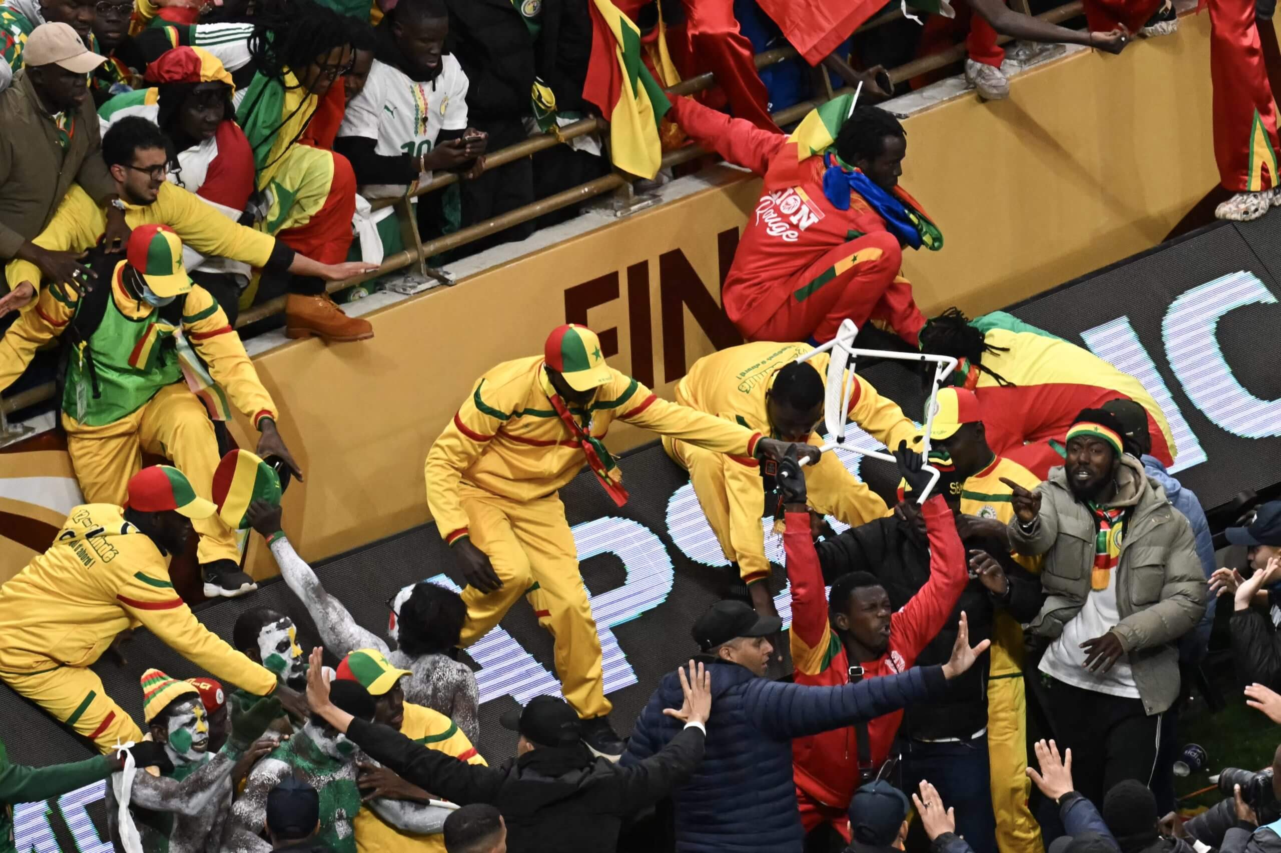 Supporters clashing at the AFCON final