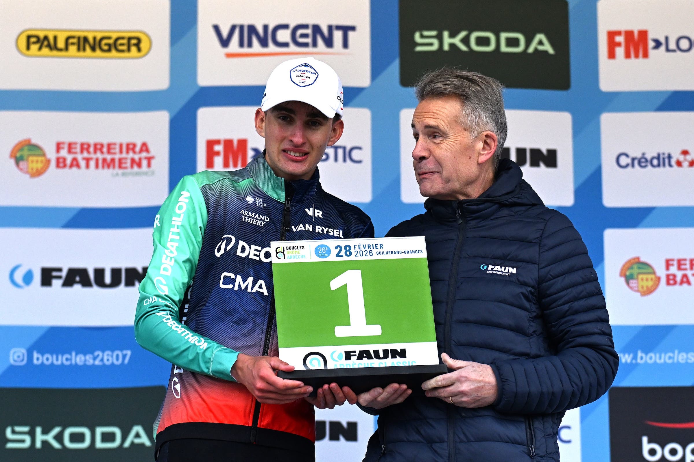 Paul Seixas (Team Decathlon CMA CGM) following his win in the Faun-Ardeche Classic (Photo: Billy Ceusters/Getty Images)