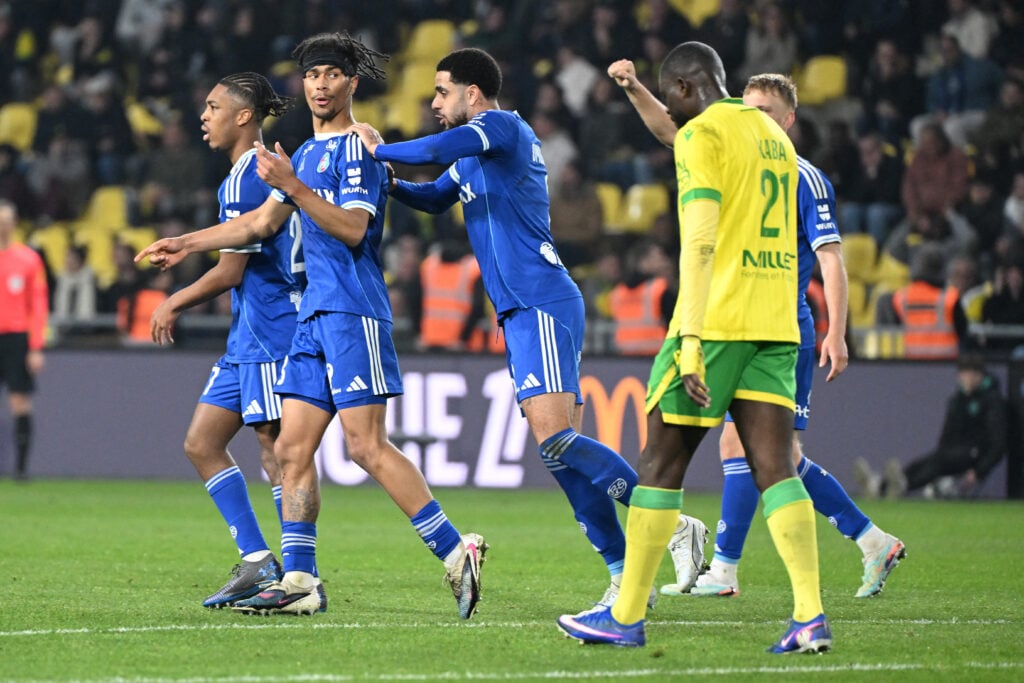 Former Manchester United star Maxi Oyedele in action for Strasbourg.