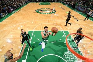 BOSTON, MA - MARCH 22: Jayson Tatum #0 of the Boston Celtics drives to the basket during the game against the Minnesota Timberwolves on March 22, 2026 at TD Garden in Boston, Massachusetts. NOTE TO USER: User expressly acknowledges and agrees that, by downloading and/or using this Photograph, user is consenting to the terms and conditions of the Getty Images License Agreement. Mandatory Copyright Notice: Copyright 2026 NBAE (Photo by Brian Babineau/NBAE via Getty Images)
