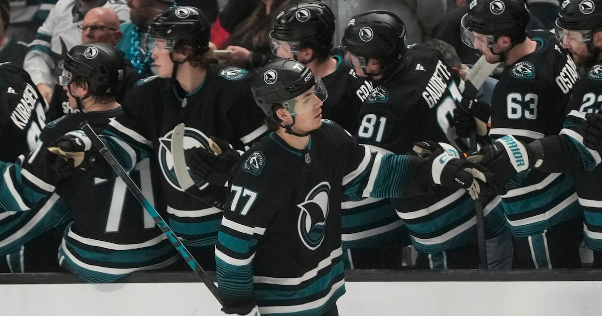 Celebrini nets four points, Sherwood scores winner as San Jose Sharks tip Montreal Canadiens