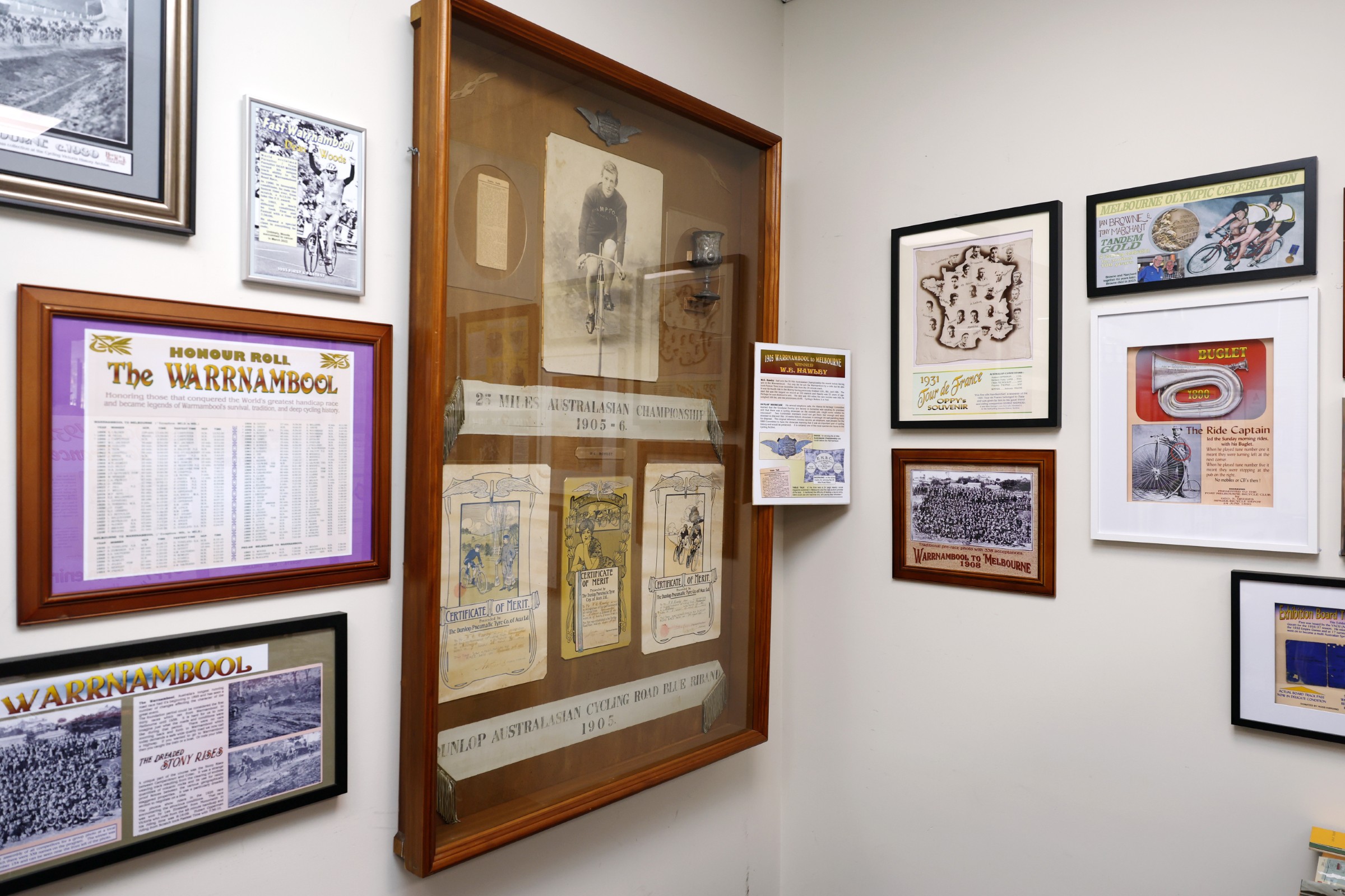 The Hawley showcase, part of the AusCycling Victorian History Archive managed by the AusCycling History and Heritage Victorian sub-committee