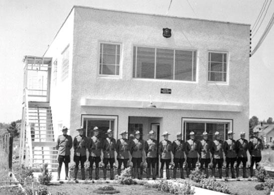 Original photo taken in May 1951 when the RCMP first took over policing in the Surrey community of Cloverdale