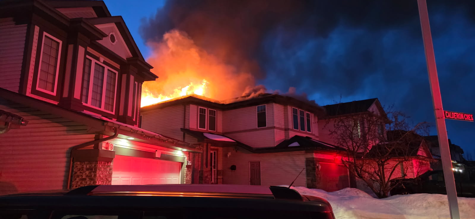 Fire destroys Cumberland home, Edmonton firefighter injured