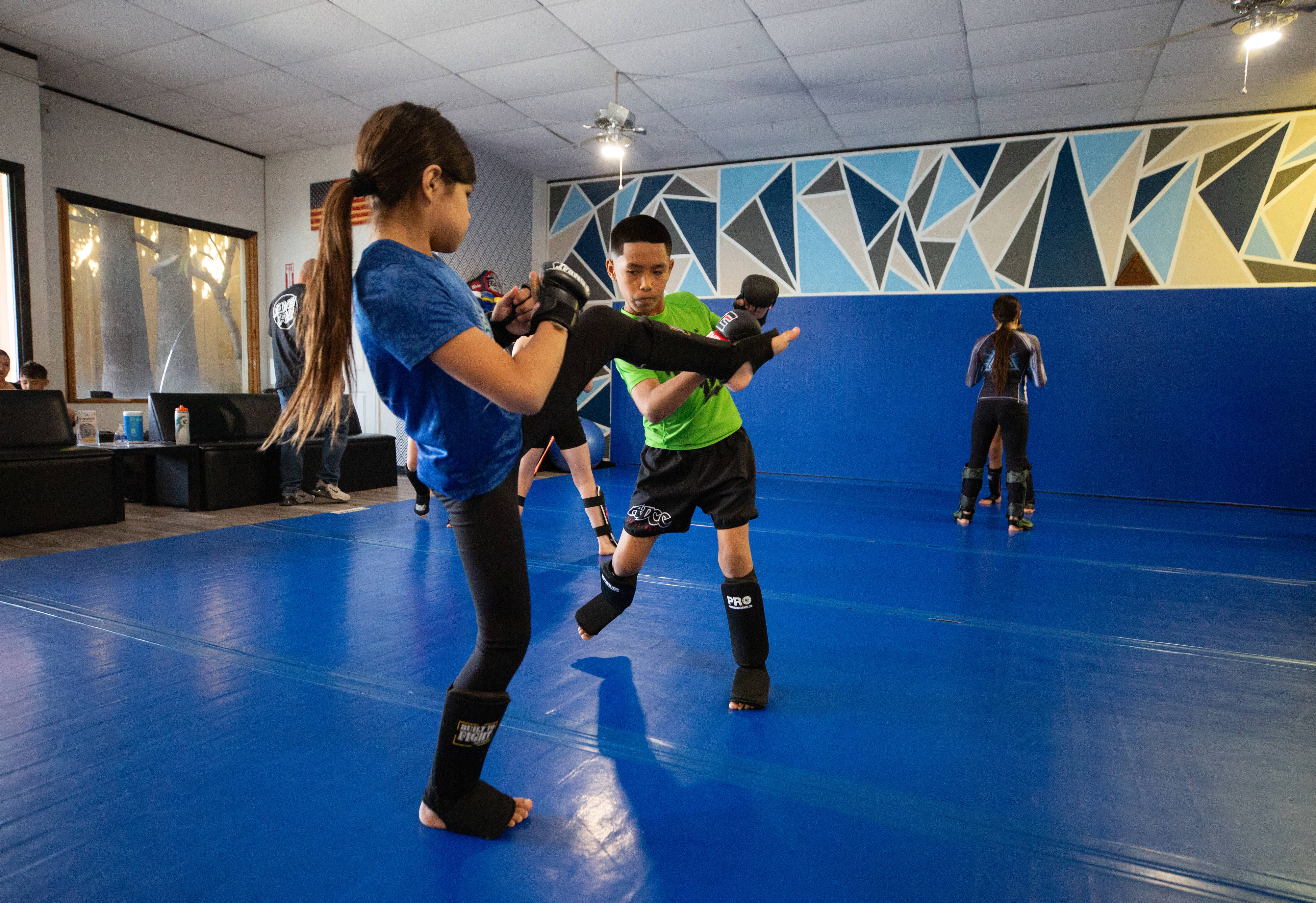 Ocean Ramos, 10, of Santa Clarita, left, and Jayden Zapata,...
