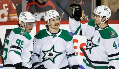 Sam Steel helps Dallas Stars win 10th straight by burning Calgary Flames
