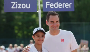 Izyan Ahmad and Roger Federer