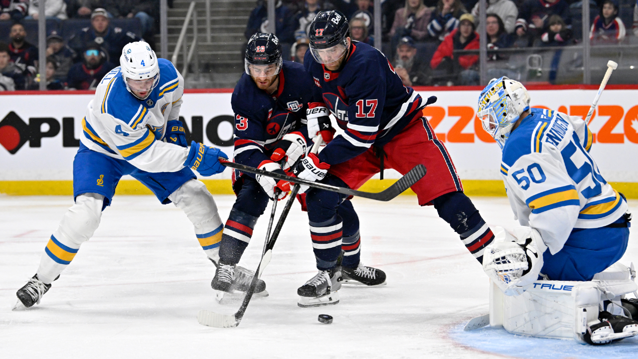 Connor, Scheifele both score to lead Jets to win over Blues