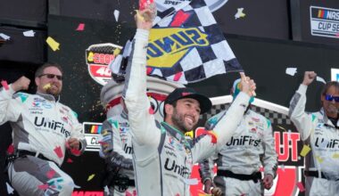 Chase Elliott beats Denny Hamlin at Martinsville Speedway for 1st NASCAR win of season
