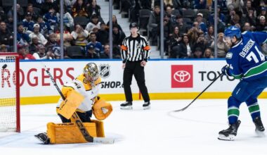 Jake DeBrusk's shootout goal leads Vancouver Canucks past Nashville Predators