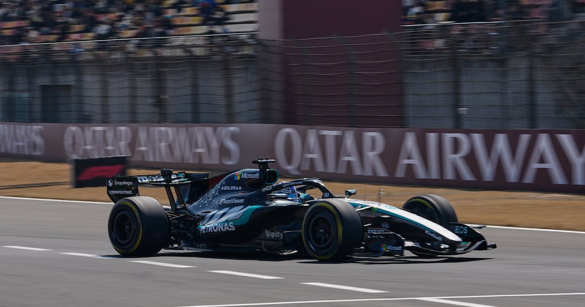 George Russell on pole for sprint race as Mercedes continue ominous form