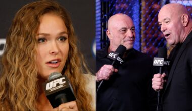Ronda Rousey, Dana White and Joe Rogan