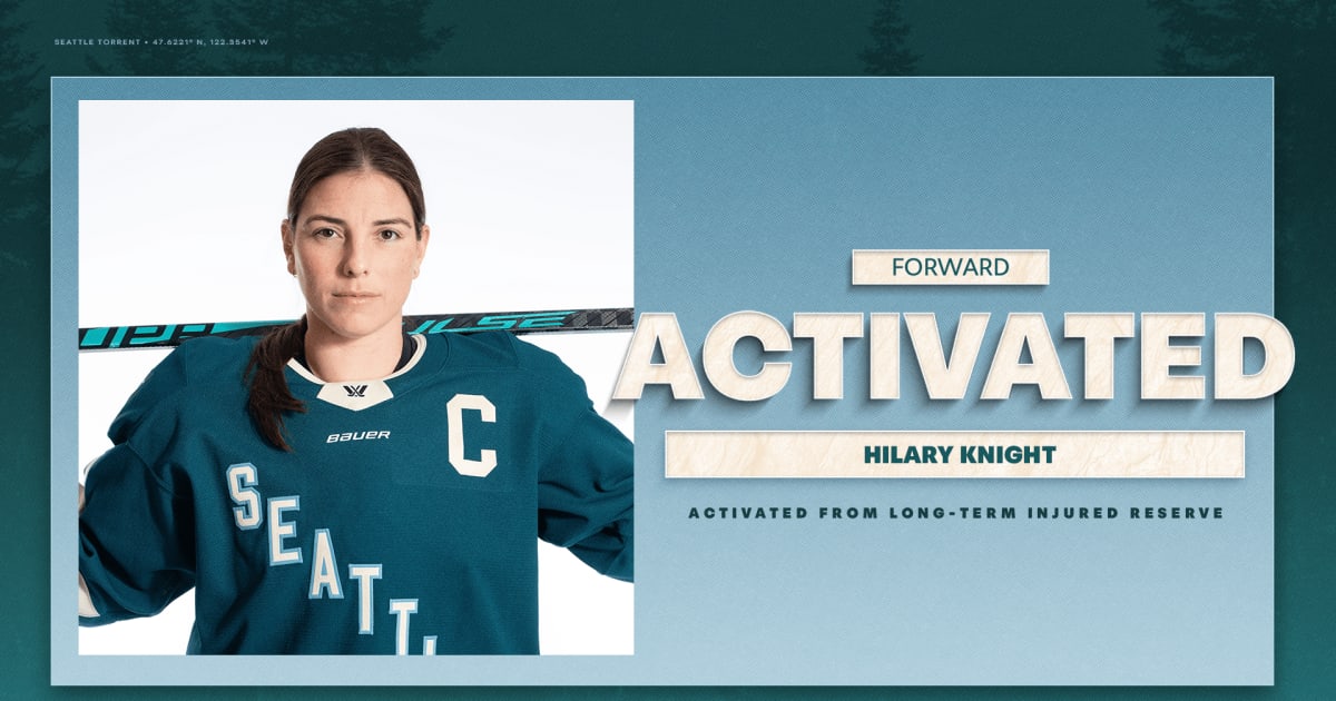 TORRENT ACTIVATE HILARY KNIGHT AHEAD OF TODAY’S HOME GAME AGAINST OTTAWA | PWHL
