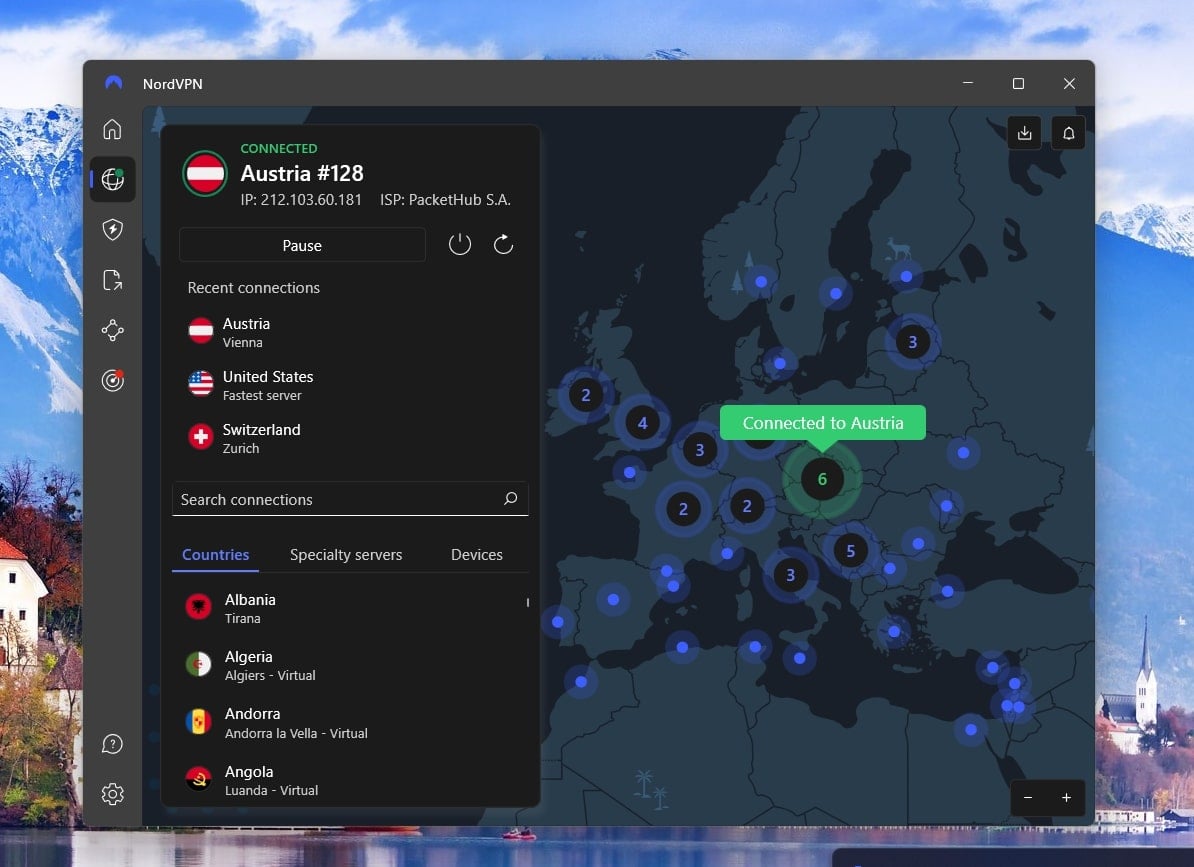 Nordvpn Connected To Austrian Server