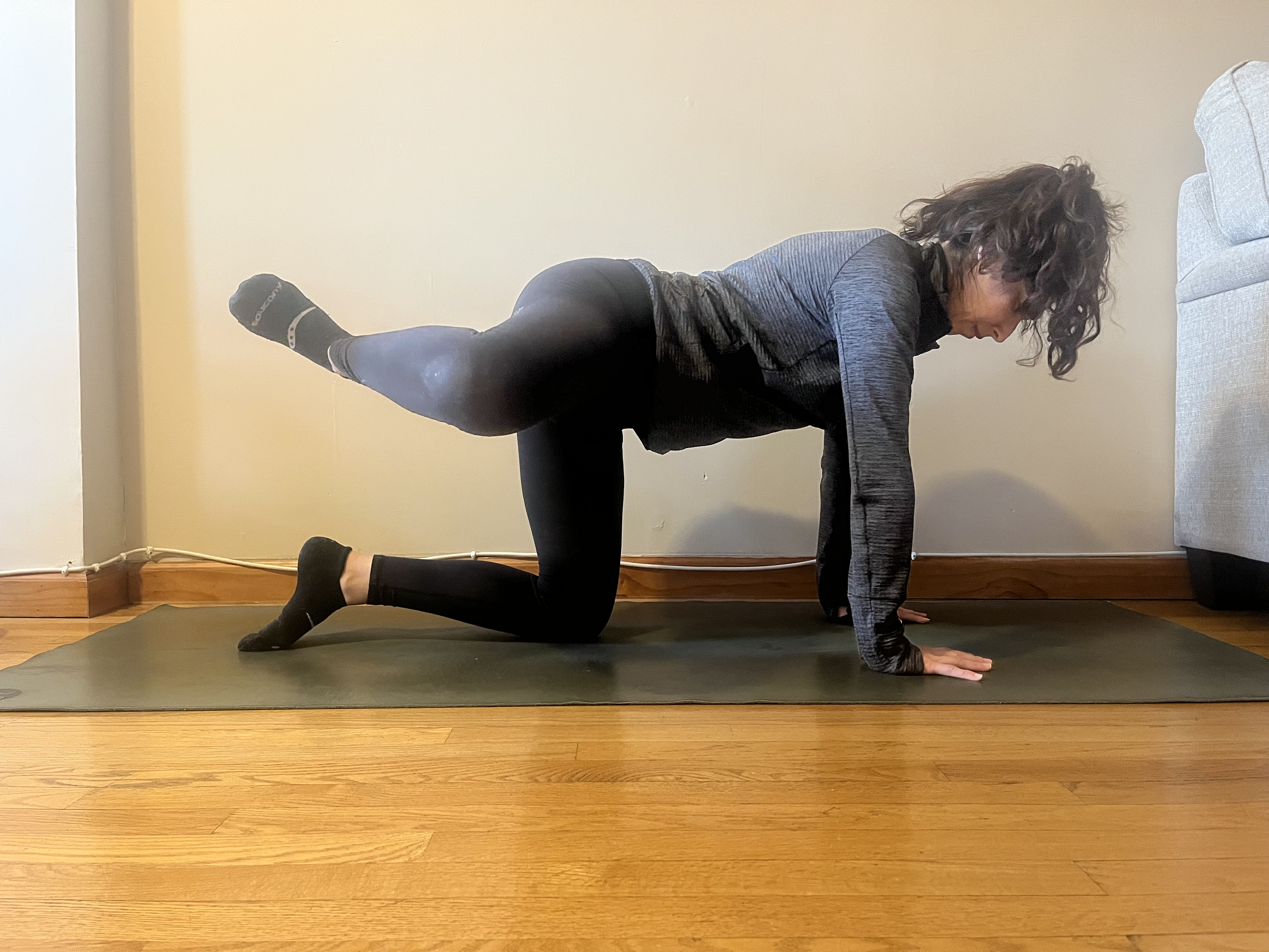 Woman demonstrates exercise