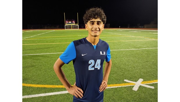 University's Arya Tayaranibeegham scored a goal in the first half of the team's 3-0 victory over Granite Hills in the CIF Southern Section Division 4 championship game Saturday, Feb. 28, 2026. (Photo by Martin Henderson)