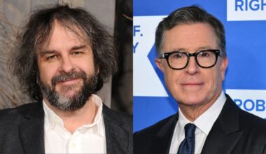 Peter Jackson and Stephen Colbert.