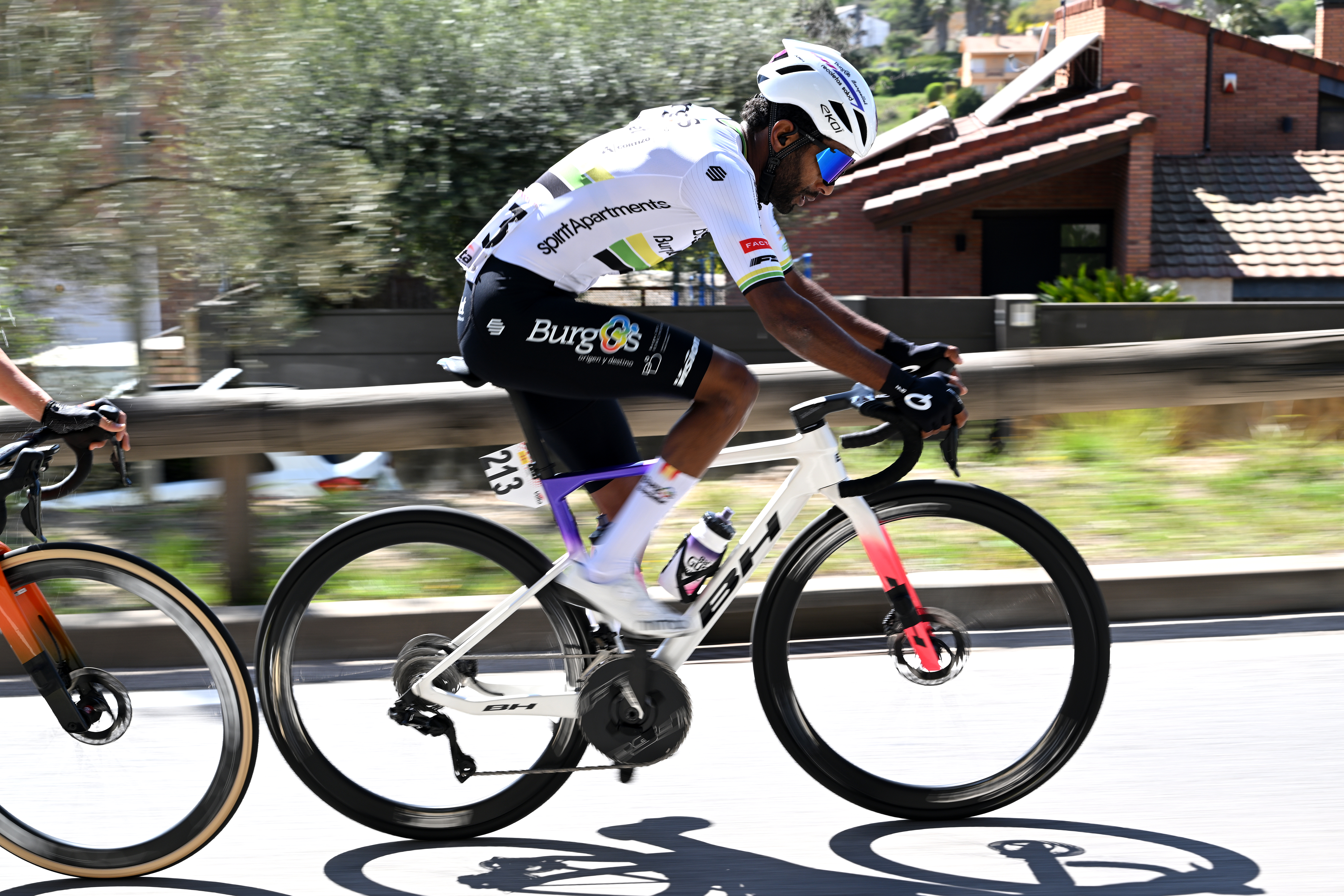 African champion, Merhawi Kudus, in the break on stage 4 of the Volta a Catalunya 2026.