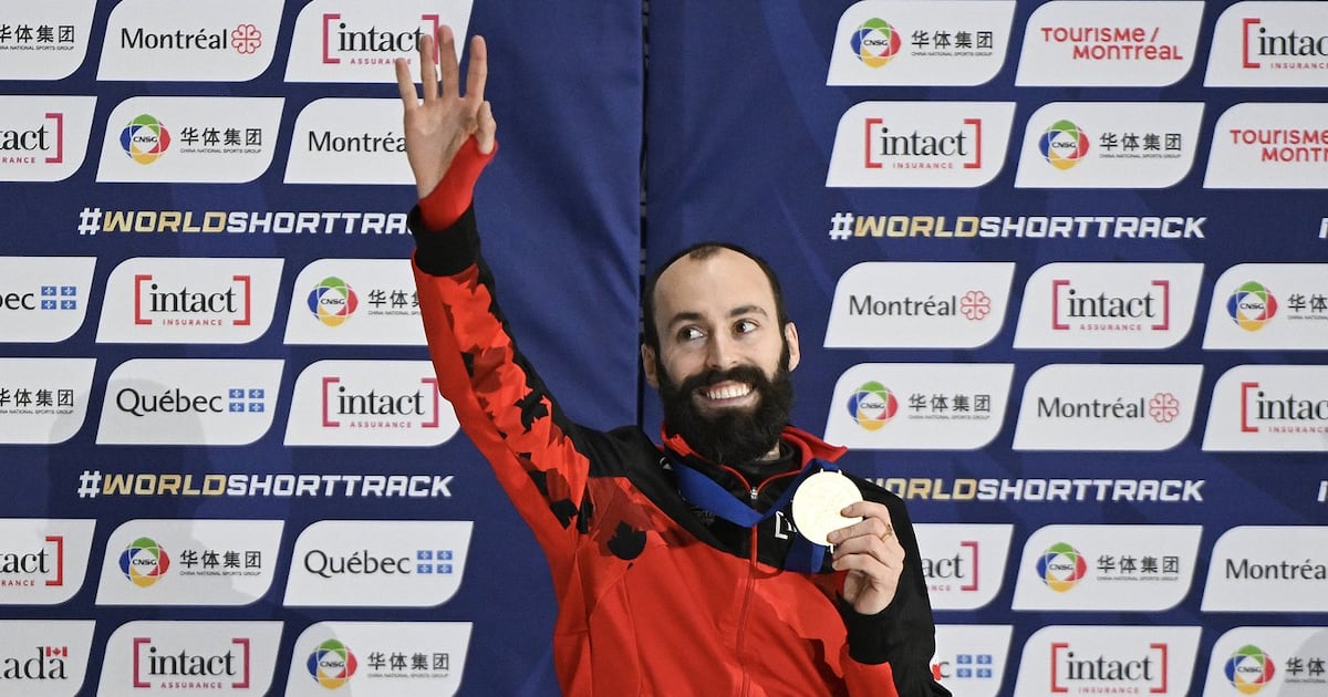 Canada's Steven Dubois wins 500-metre gold at world short track championships