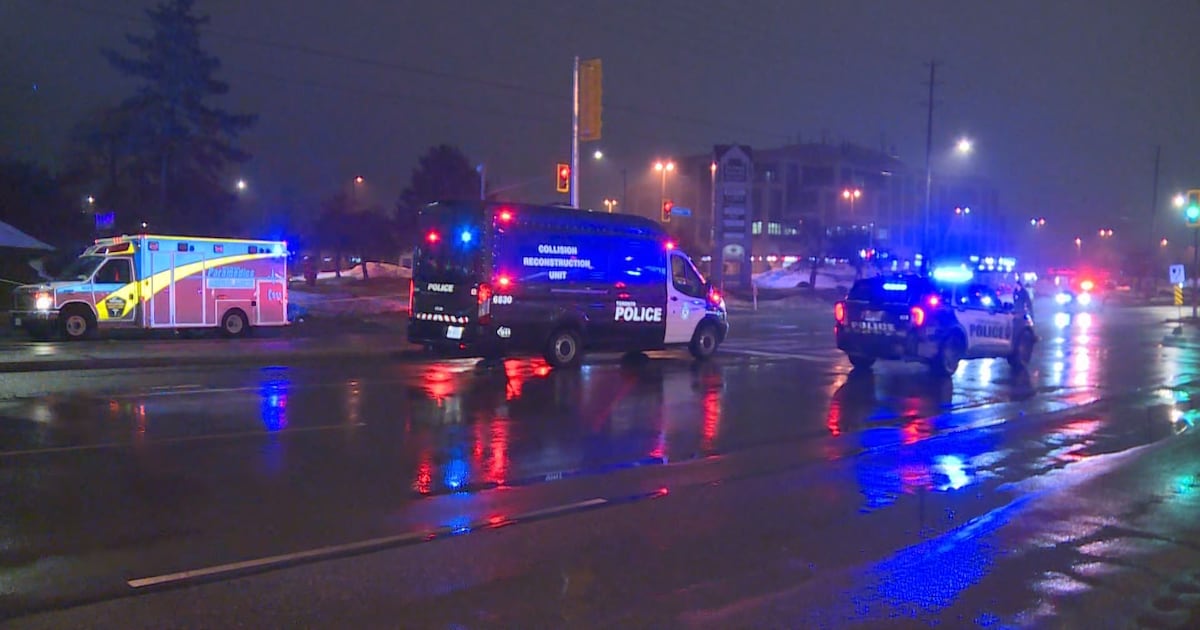 Toronto pedestrian dead after being hit by pole knocked down by vehicle