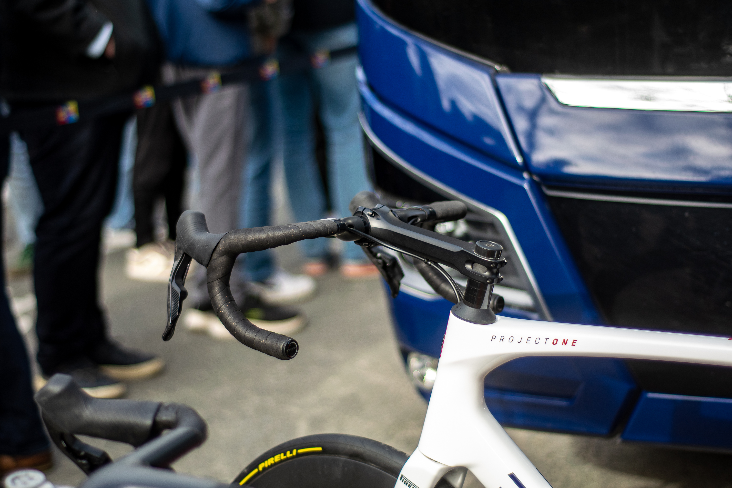 A zoomed out view of the front of Norsgaard's white Project One