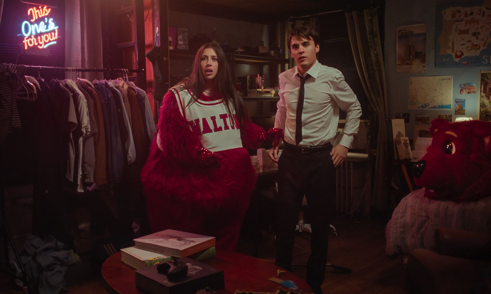 Sadie Sandler as Devon and Billy Bryk as Michael in Roommates.