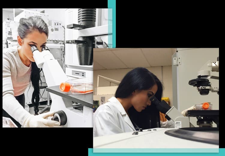 Photos of Dr. Stephanie Buttermore researching ovarian cancer.