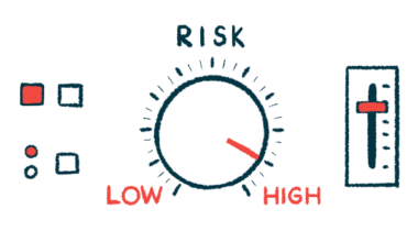 On a dashboard, a dial marked