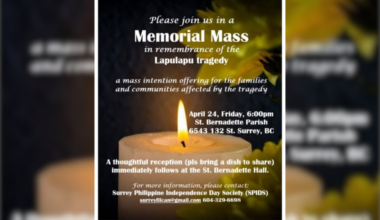 SPIDS to lead April 24 memorial mass in Surrey – Philippine Canadian Inquirer