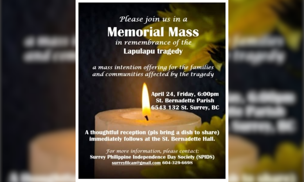 SPIDS to lead April 24 memorial mass in Surrey – Philippine Canadian Inquirer