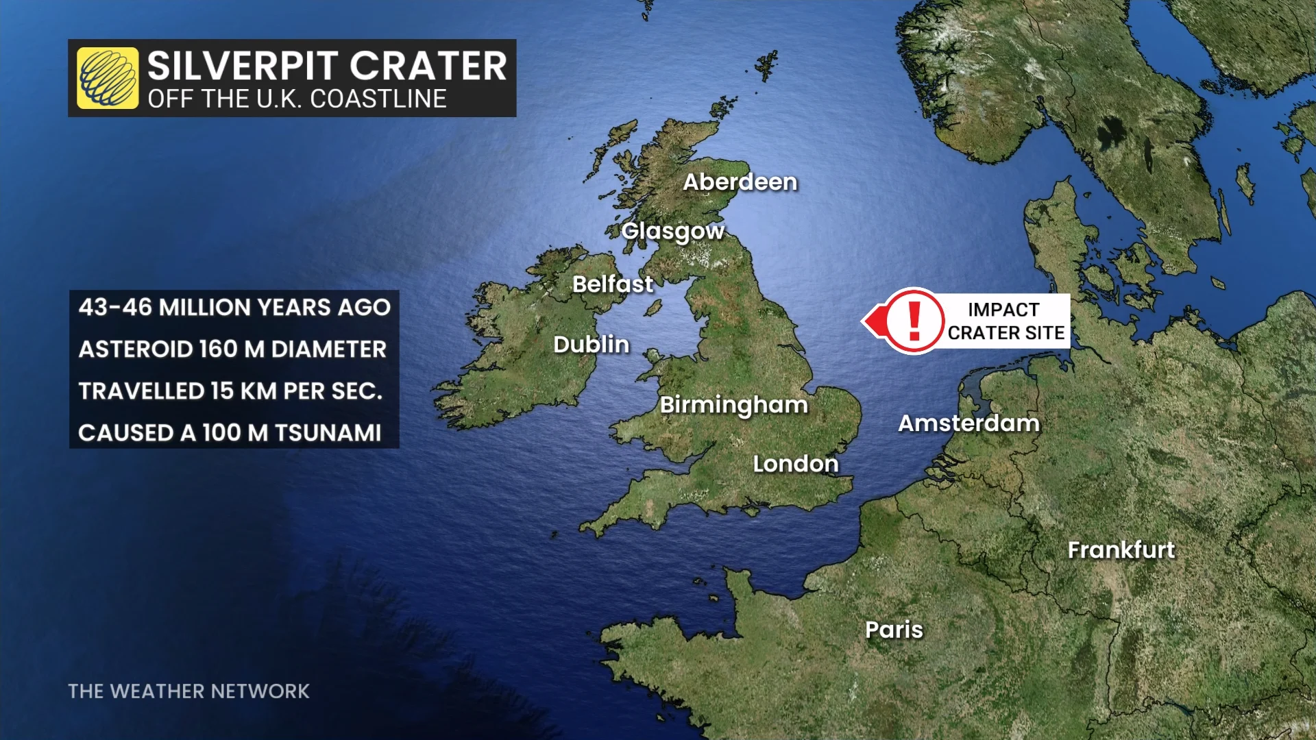 Silverpit Crater U.K. Locator Map