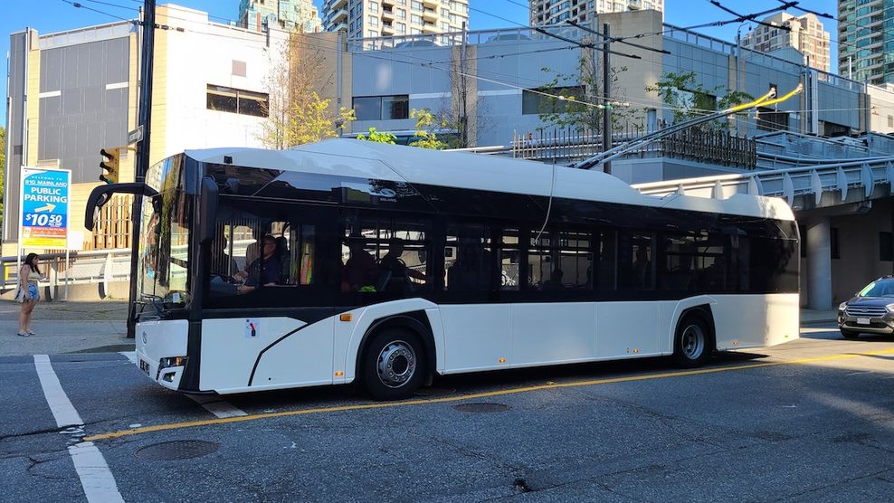 Solaris Bus Coach TransLink Vancouver trolley bus test August 2023