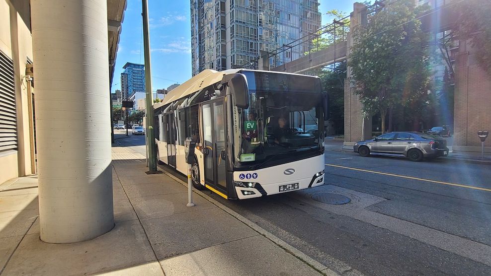 Solaris Bus Coach TransLink Vancouver trolley bus test August 2023