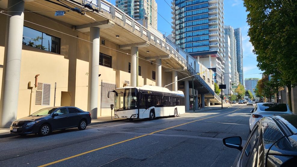 Solaris Bus Coach TransLink Vancouver trolley bus test August 2023