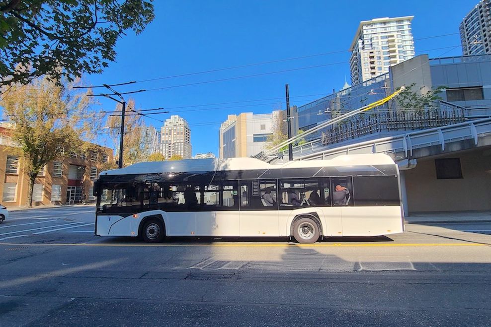 Solaris Bus Coach TransLink Vancouver trolley bus test August 2023 f5