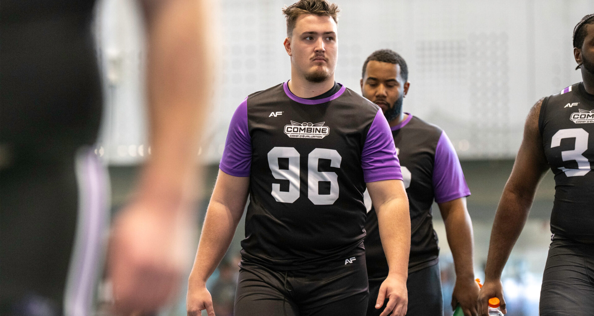 Who's the top offensive lineman at the CFL Combine?