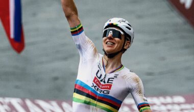 Tadej Pogačar Debuts New Scicon Sports Aeroshade 2.0 Titanium Cycling Sunglasses with Strade Bianche Victory