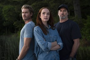 Chad Michael Murray, Morgan Kohan and Scott Patterson in 'Sullivan's Crossing.'